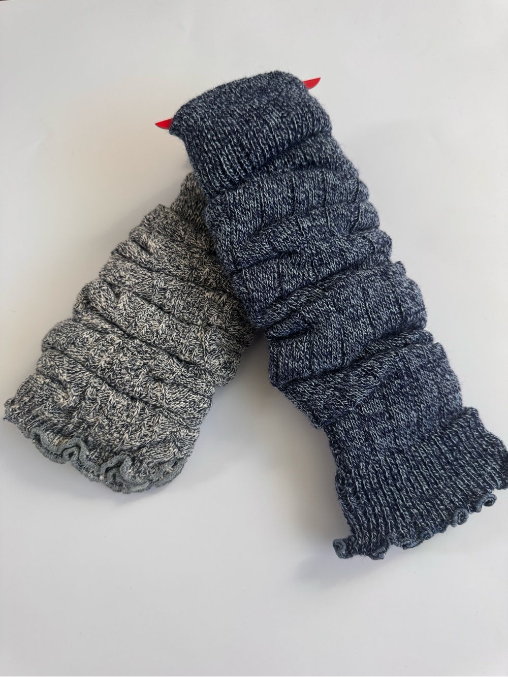 2-Pack Acrylic Boot Cuffs Leg Warmers Navy & Gray New
